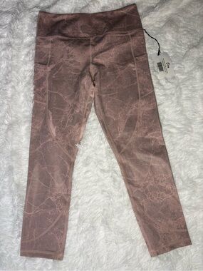 NWT ZYIA Pink Digital Granite High-Rise Leggings 7/8 24in